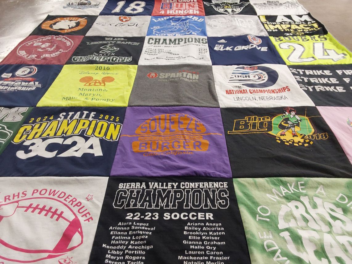 T-shirt quilt featuring sierra valley conference soccer team by Brooke from CA