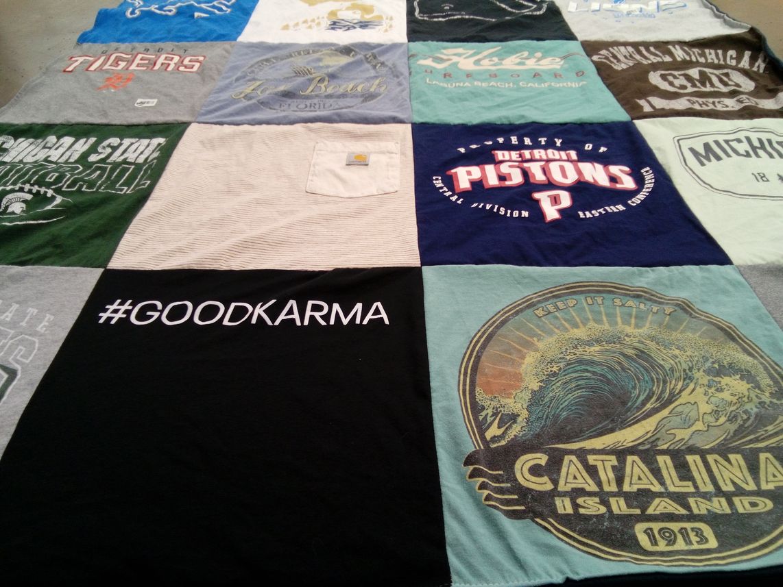 T-shirt quilt featuring detroit pistons by Bonnie from CA