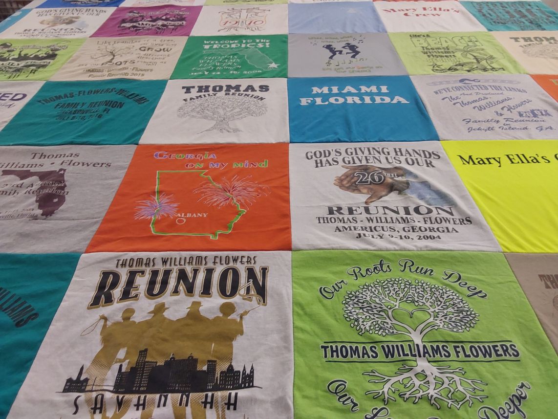 T-shirt quilt with family reunions, southern culture themes by James from FL