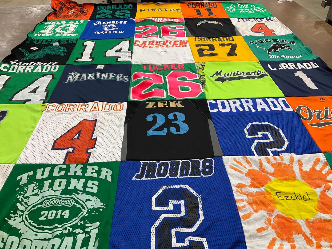 T-shirt quilt featuring tucker lions, mariners by Alexa from GA