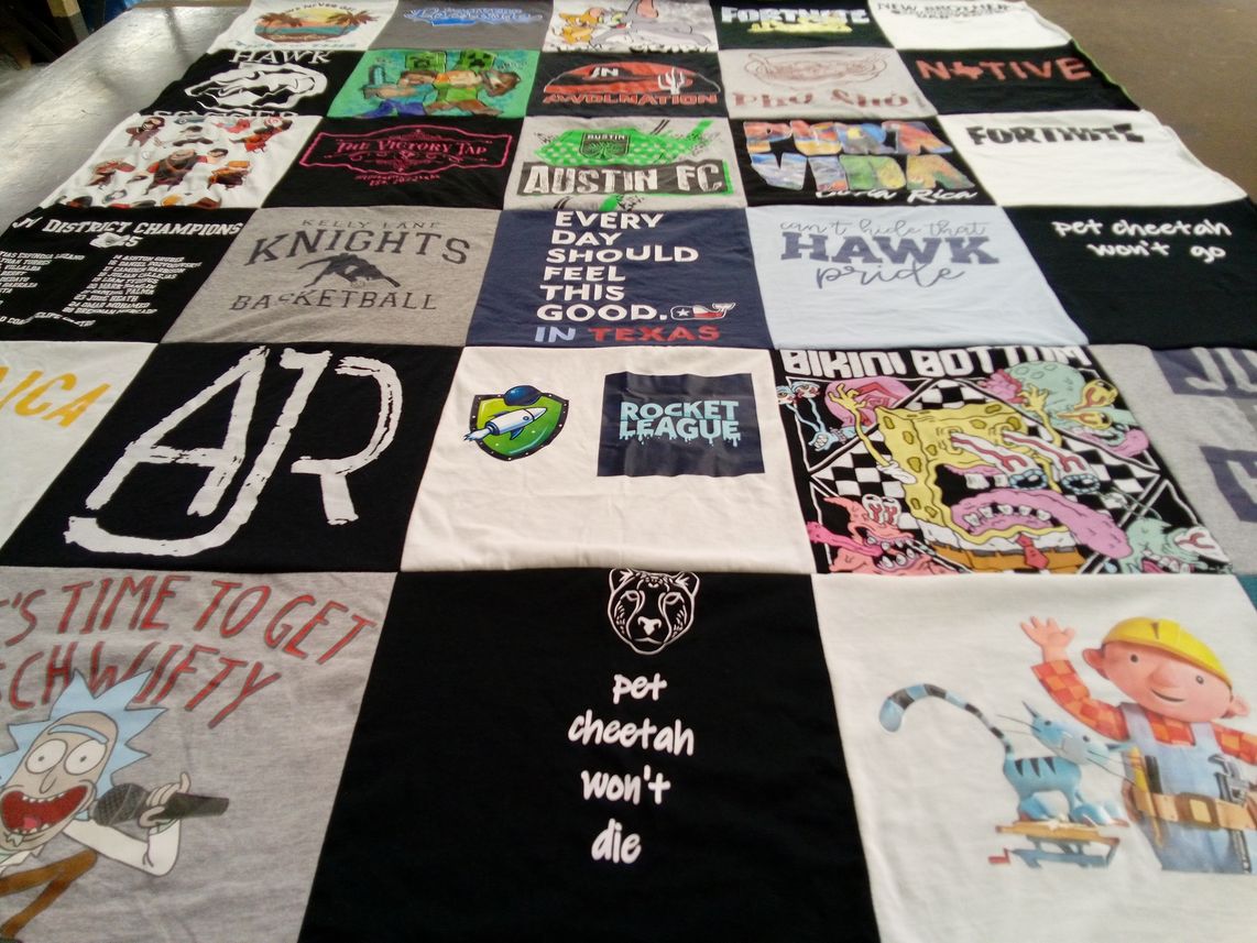 T-shirt quilt from kelly lane middle school by Jamie from TX