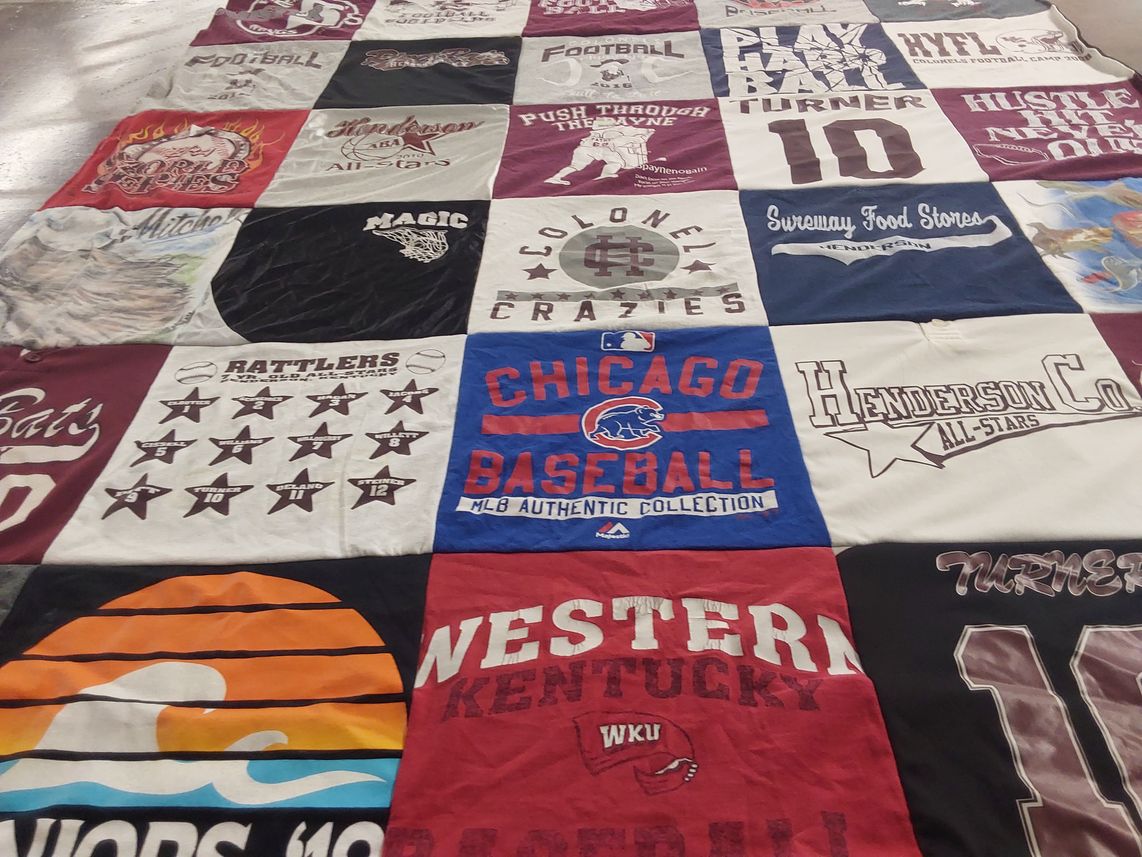T-shirt quilt featuring chicago baseball by Sheila from KY
