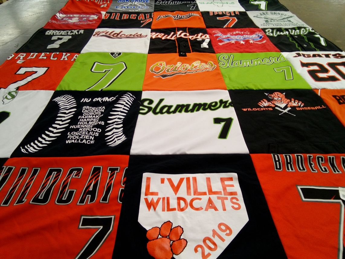 T-shirt quilt featuring wildcats baseball by Lara from IL