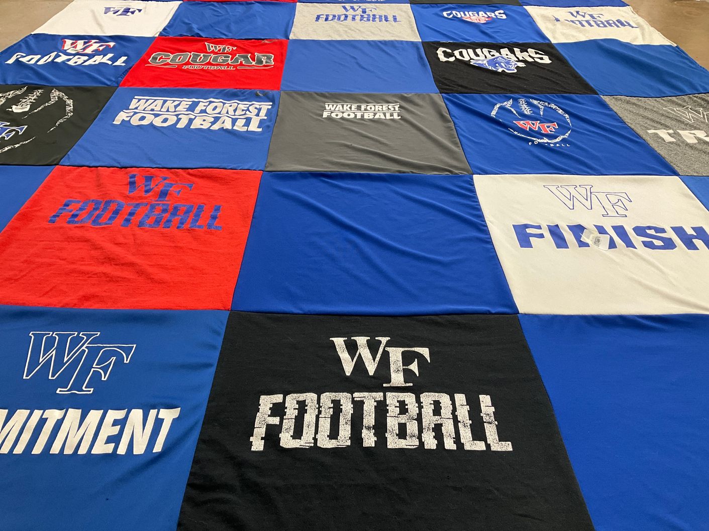 T-shirt quilt from wake forest university by Susan from NC