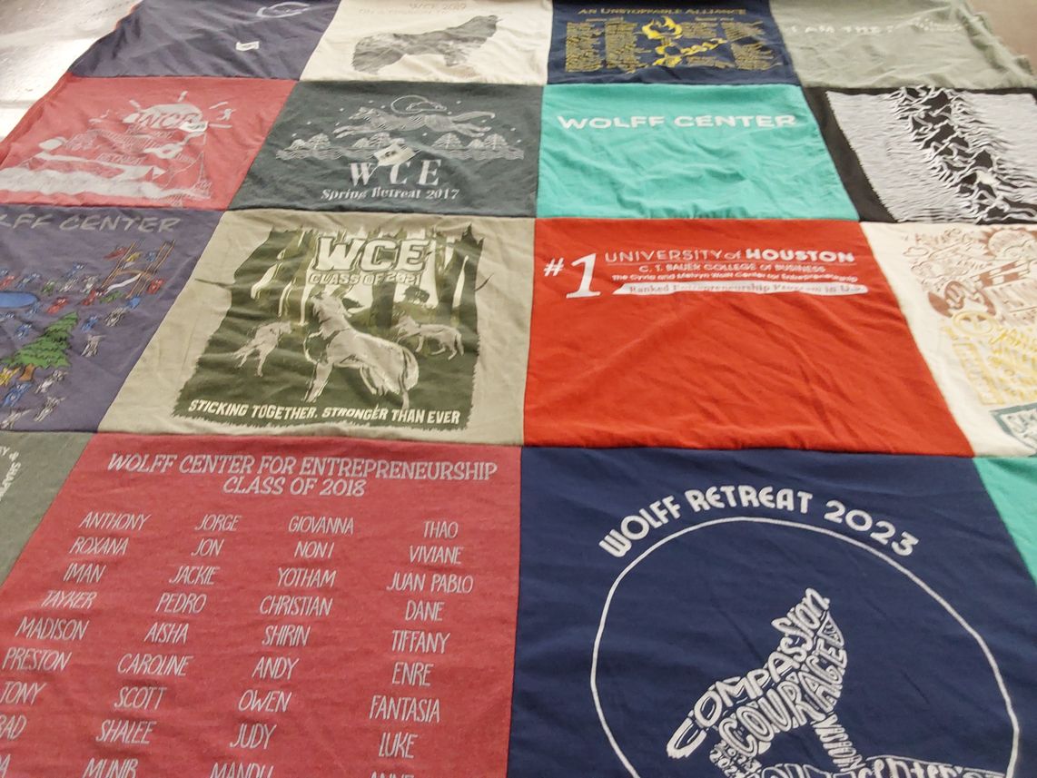 T-shirt quilt from university of houston by Nancy from TX