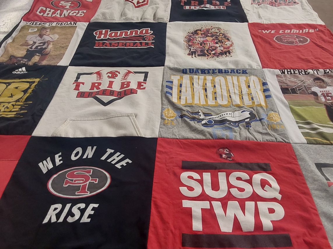 T-shirt quilt featuring south fayette high school baseball by Russell from PA