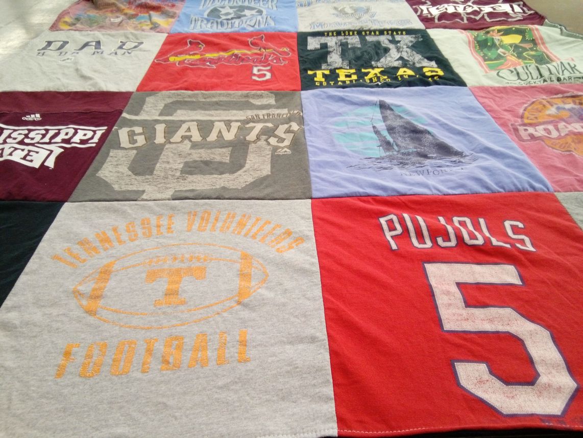 T-shirt quilt featuring tennessee volunteers, st. louis cardinals by Ronald from TN