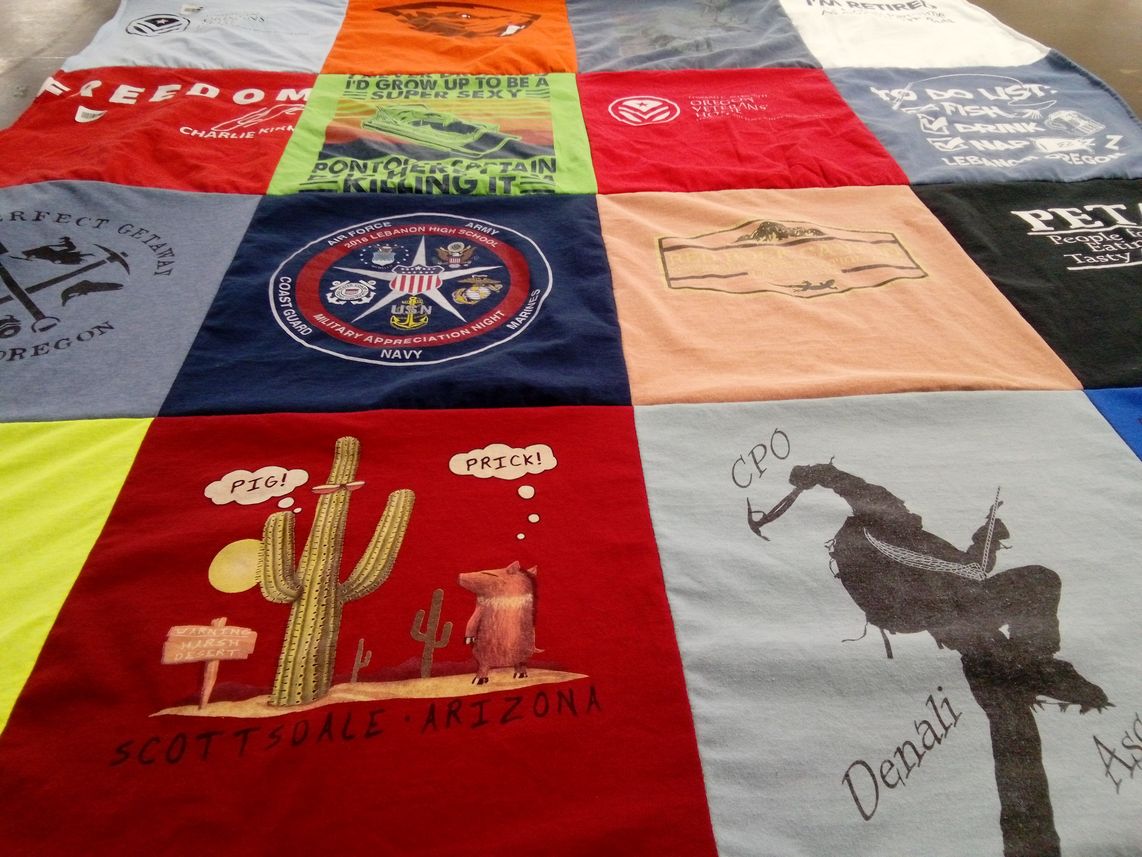 T-shirt quilt from lebanon high school by Kathleen from OR