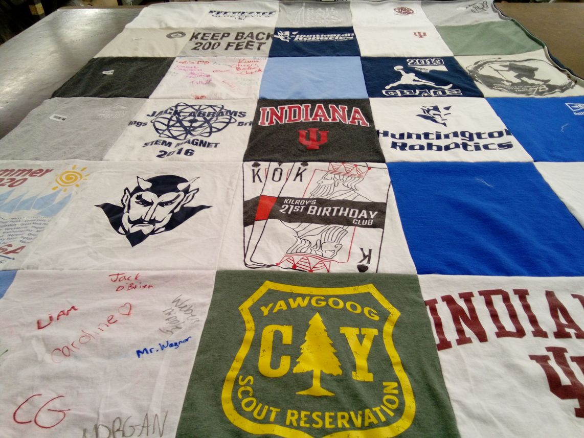 T-shirt quilt from indiana university by Teresa from NY