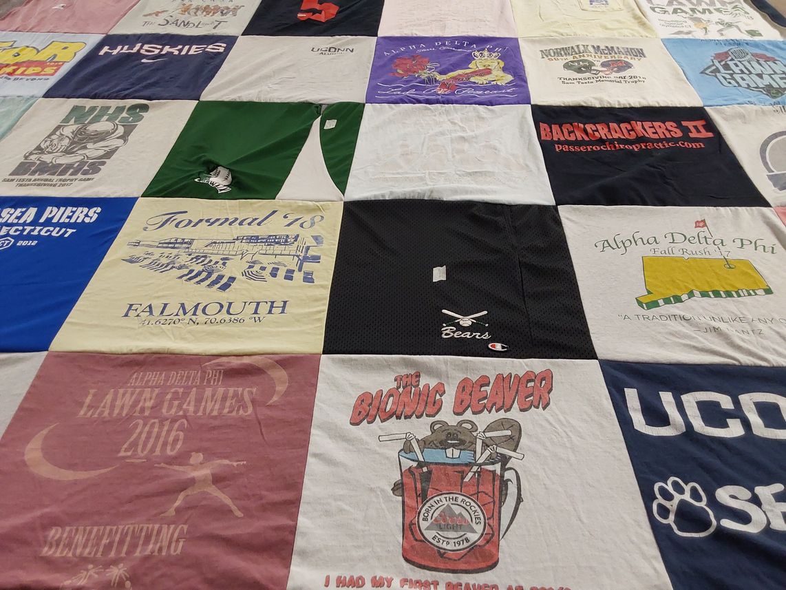 T-shirt quilt featuring university of connecticut huskies by Danielle from MA