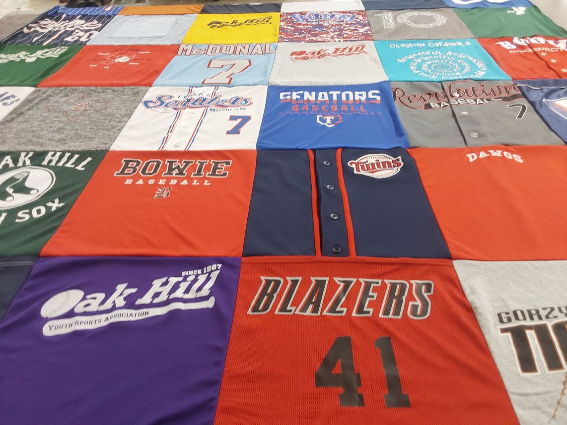 T-shirt quilt featuring bowie baseball, senators baseball by Deanna from TX