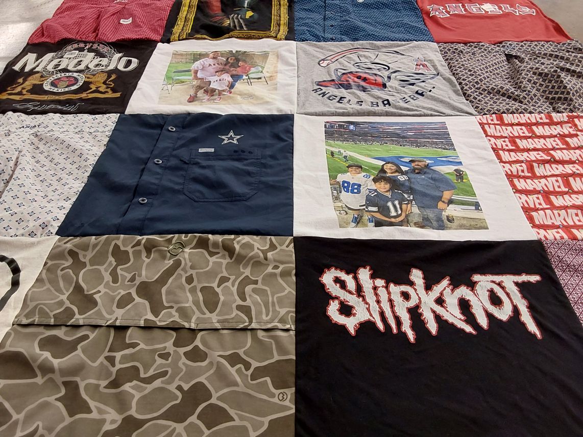 T-shirt quilt featuring los angeles angels by Elva from TX