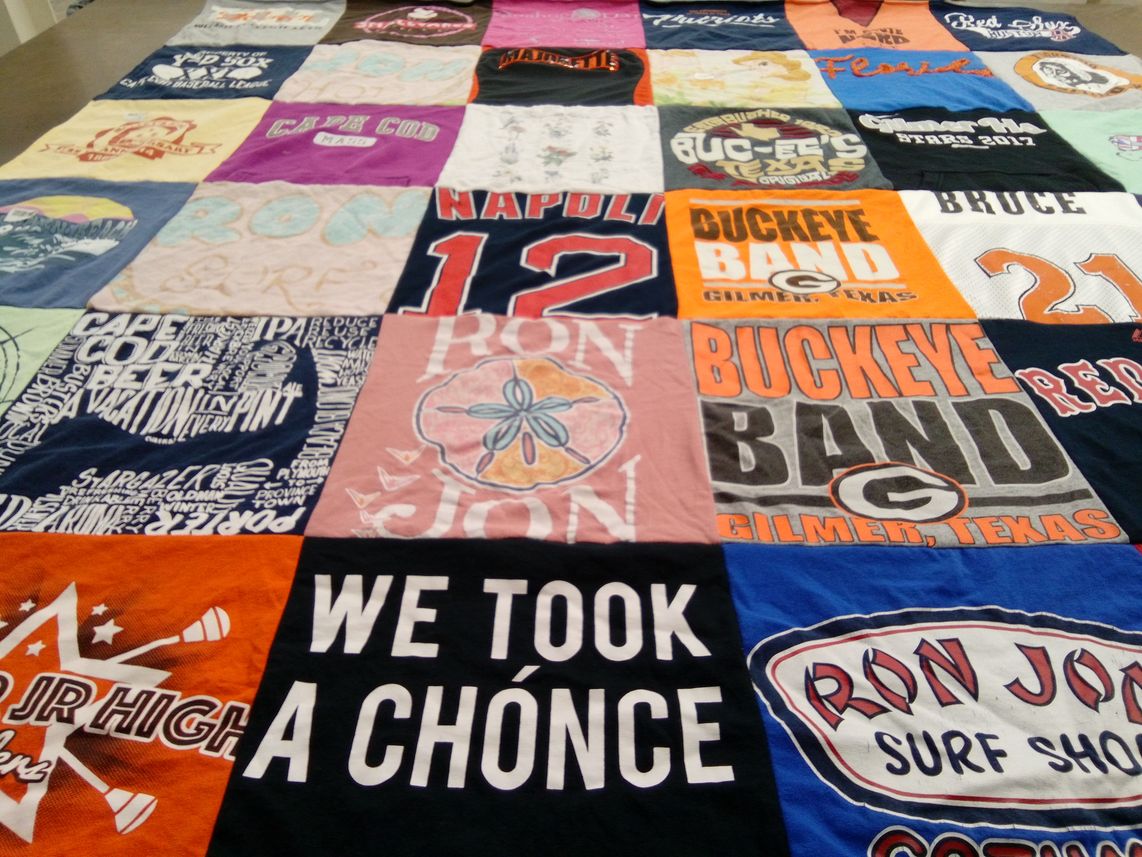 T-shirt quilt from gilmer high school by Nancy from TX