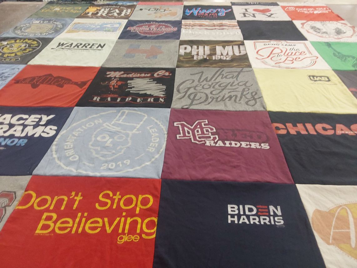 T-shirt quilt featuring madison county raiders by Sally from GA