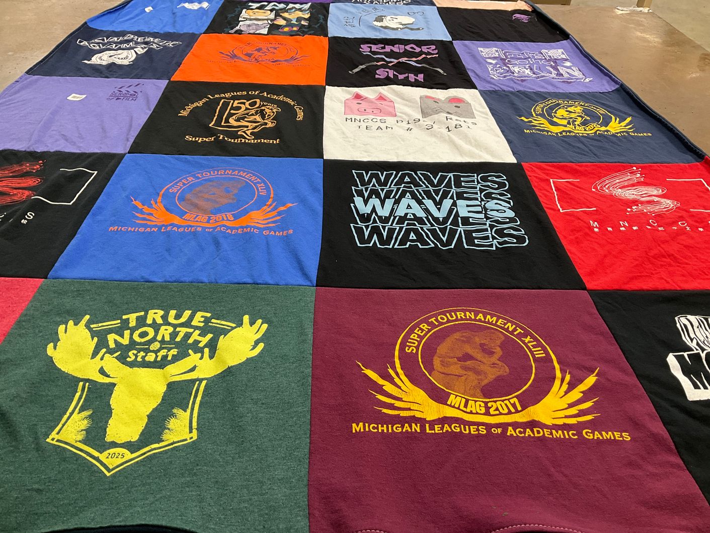 T-shirt quilt with academics themes by ning from MI