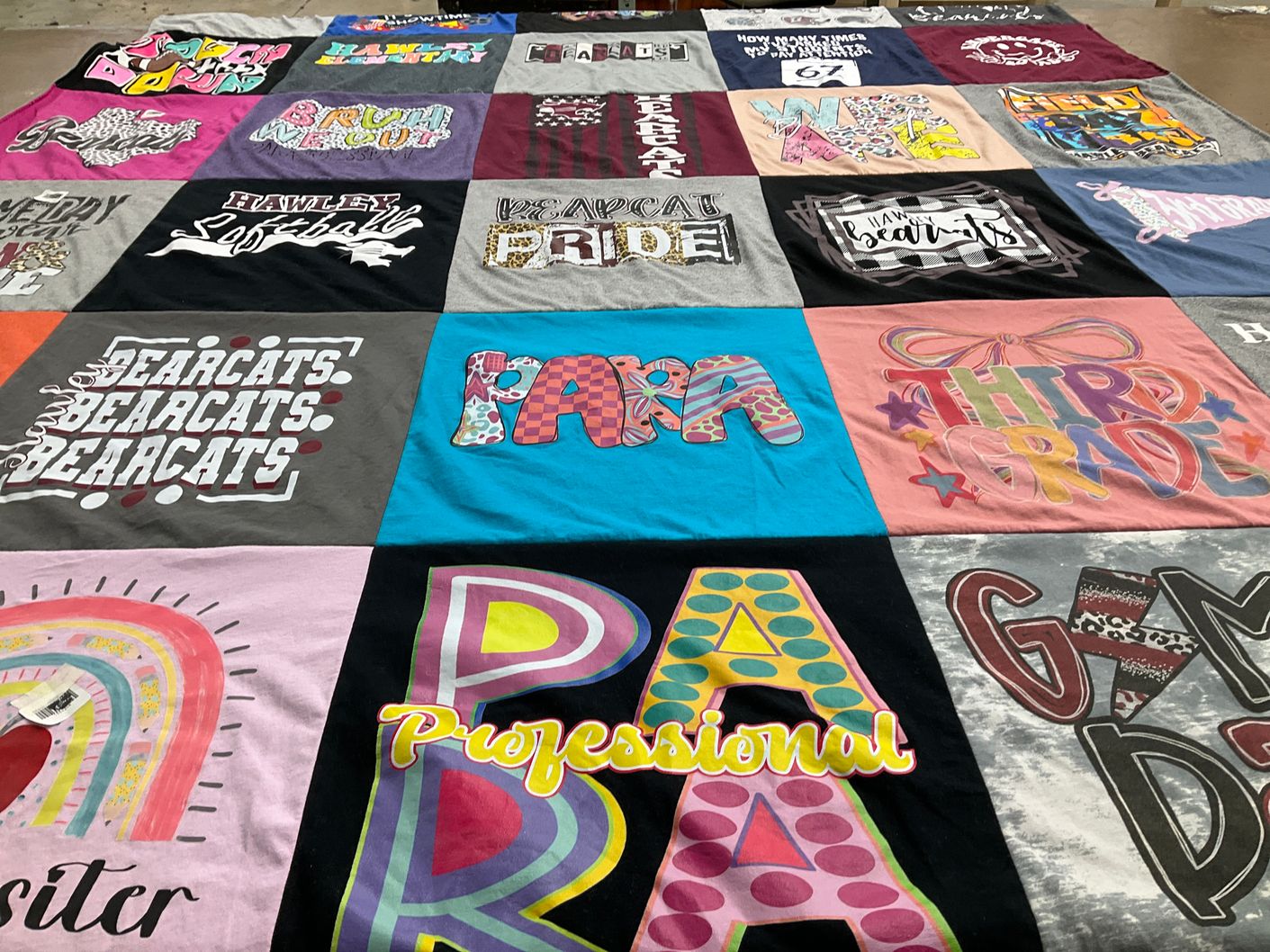 T-shirt quilt featuring hawley bearcats by Amanda from TX
