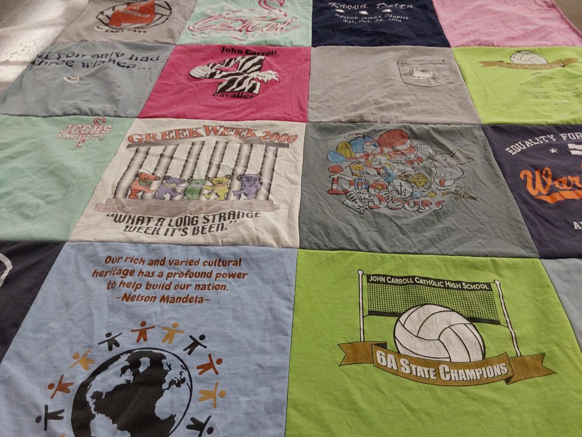 T-shirt quilt from john carroll catholic high school by Ginny from AL