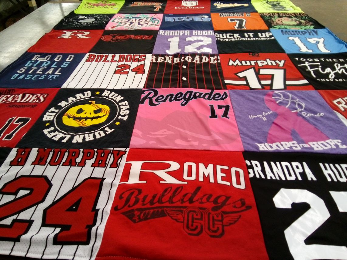 T-shirt quilt featuring renegades, bulldogs by Mary from MI