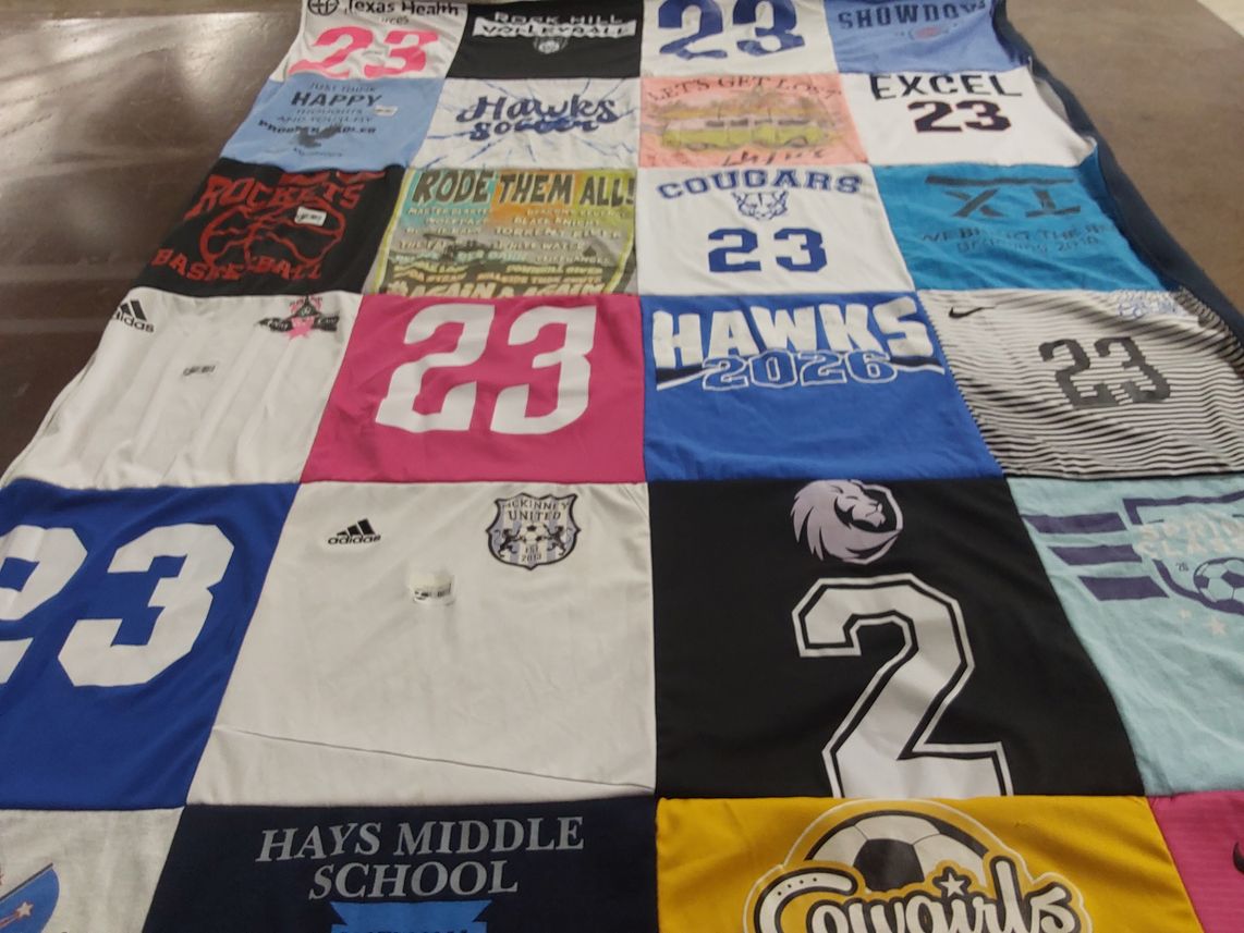 T-shirt quilt from hays middle school by Theresa from TX