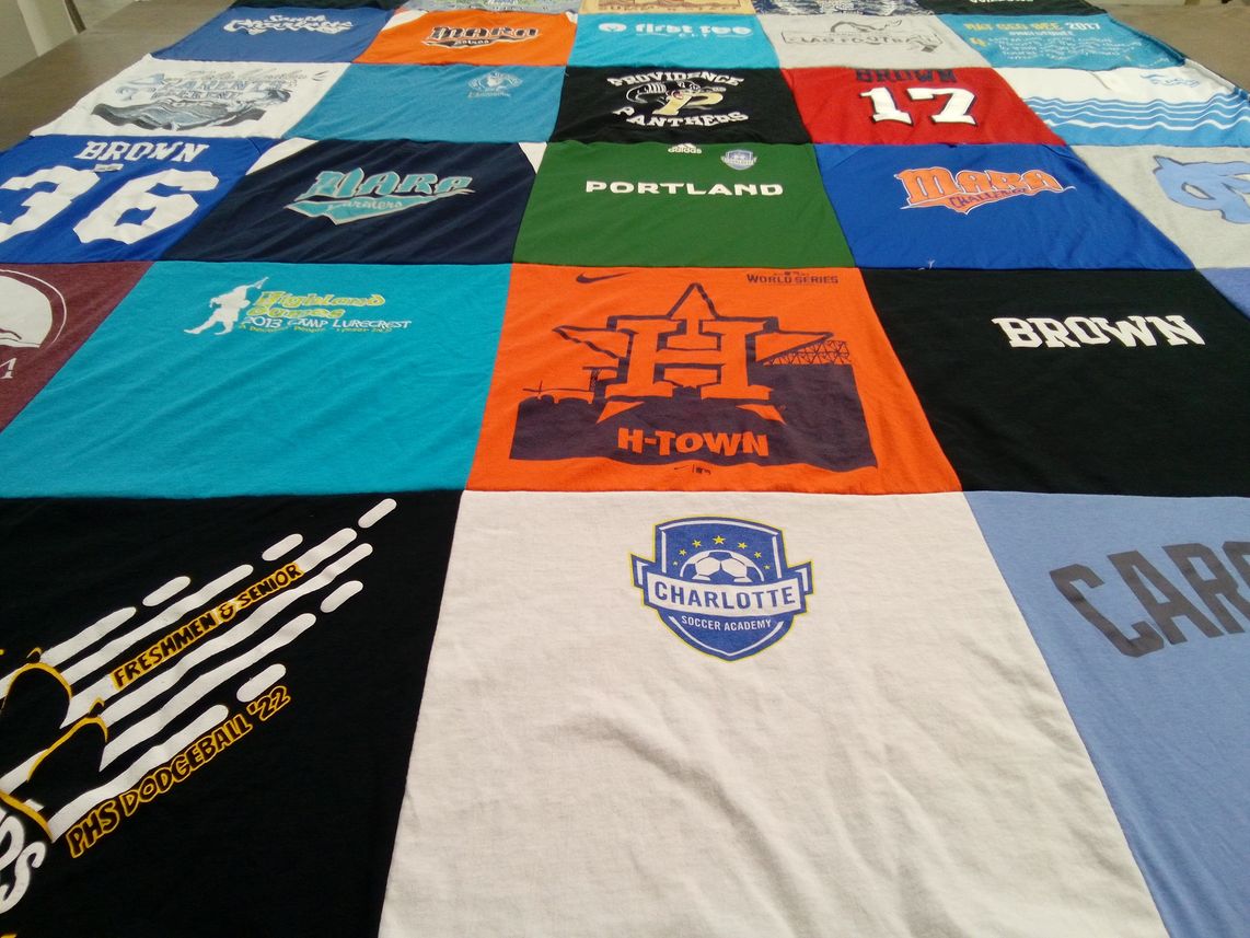 T-shirt quilt featuring providence panthers by Kathy from NC