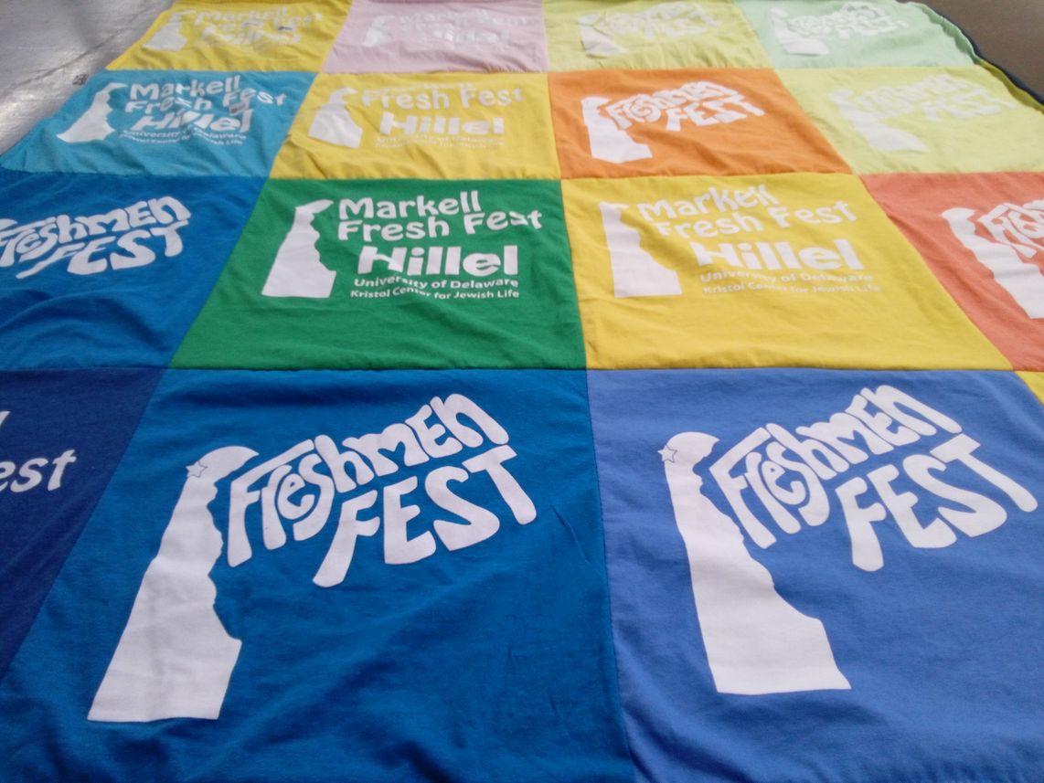 T-shirt quilt from university of delaware by Rebecca from DE