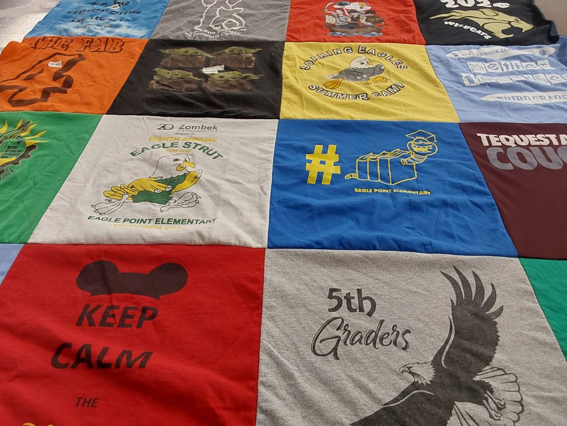 T-shirt quilt from eagle point elementary by Summer from FL