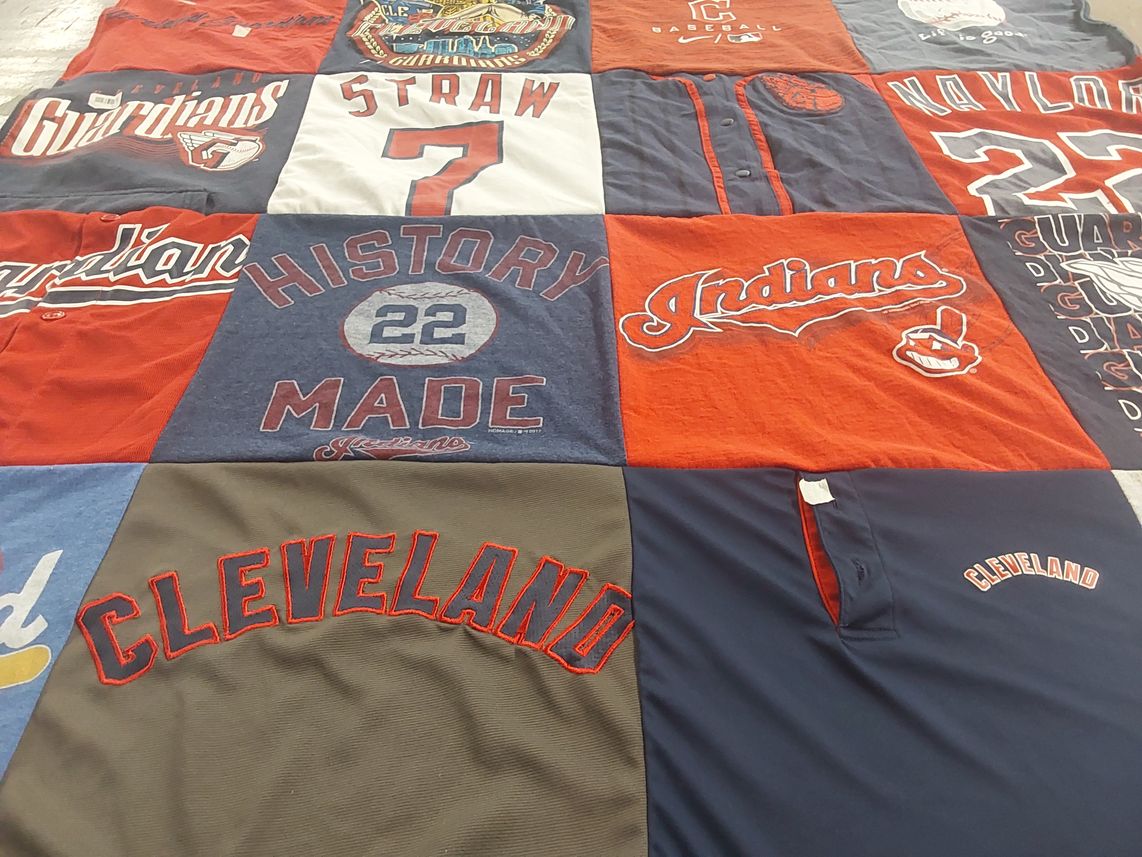 T-shirt quilt featuring cleveland guardians, cleveland indians by Gretchen from OH