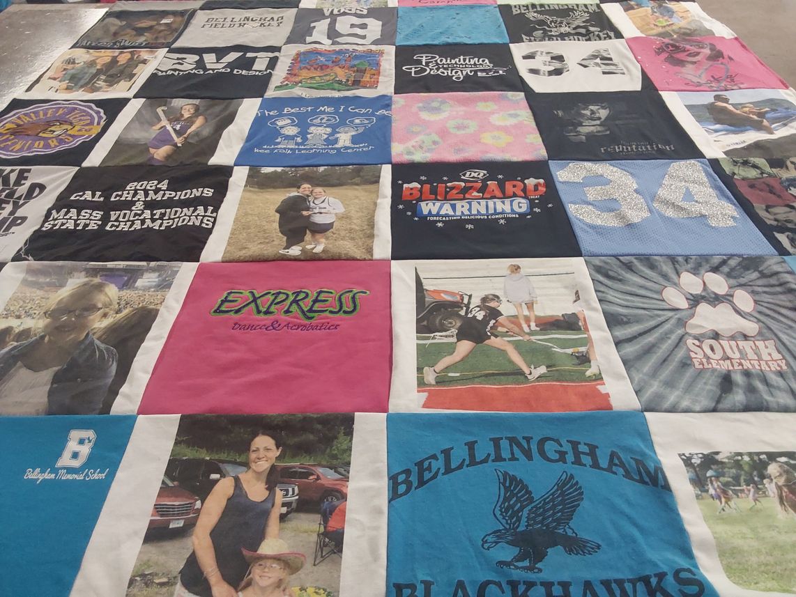 T-shirt quilt featuring bellingham blackhawks by Melissa from MA
