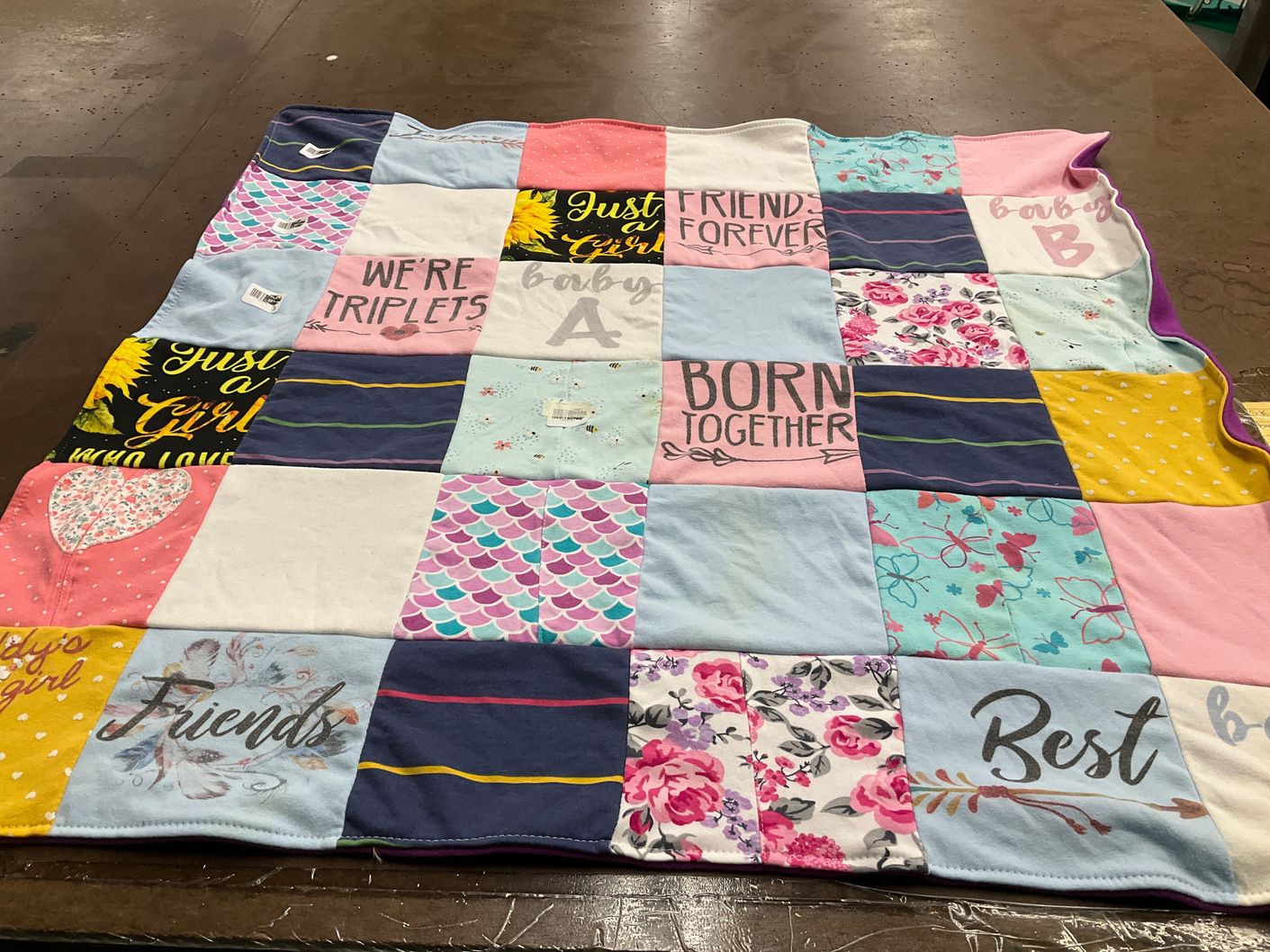 T-shirt quilt with friendship, family themes by Kimberly from CA