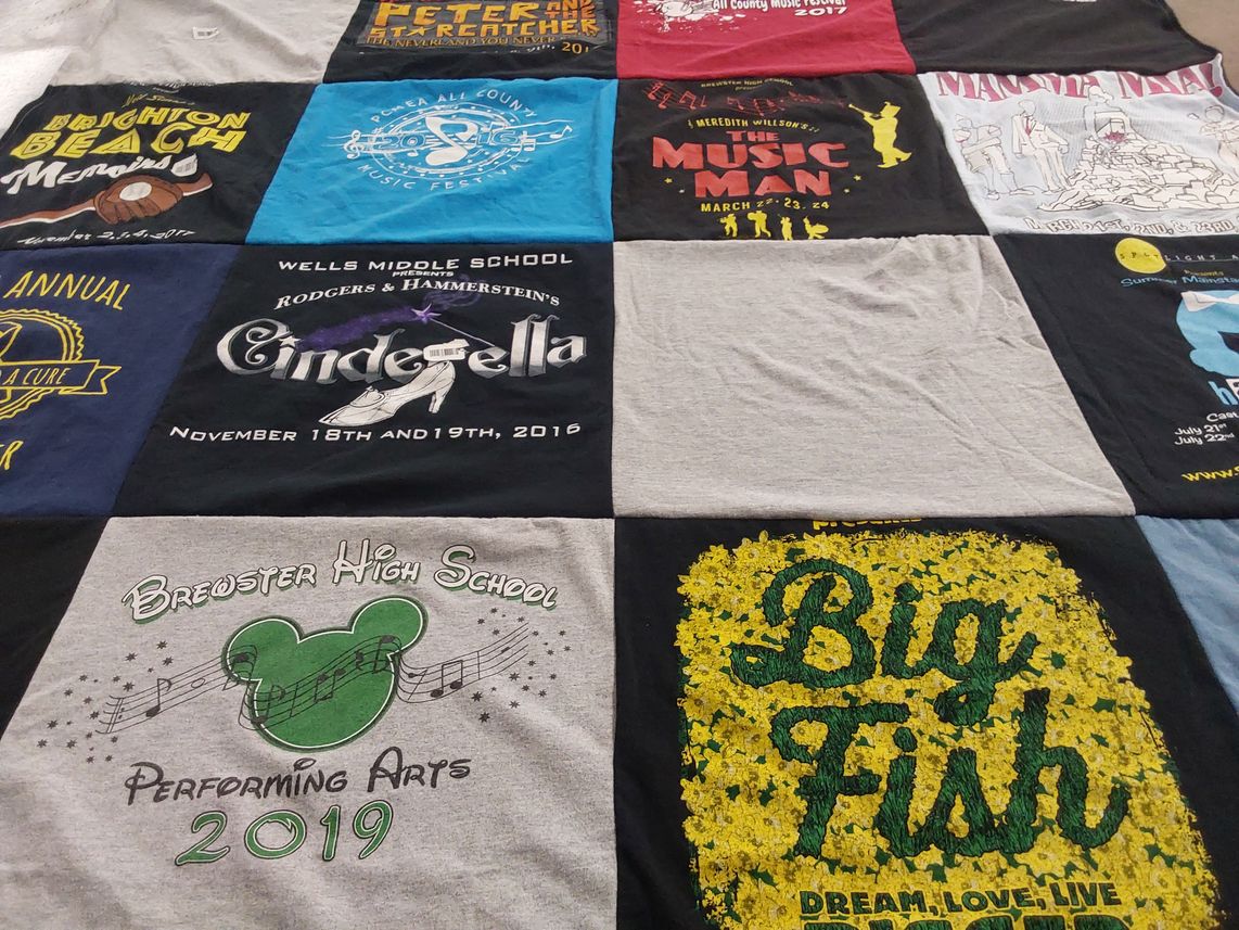 T-shirt quilt from breoster high school by Dawn from NY