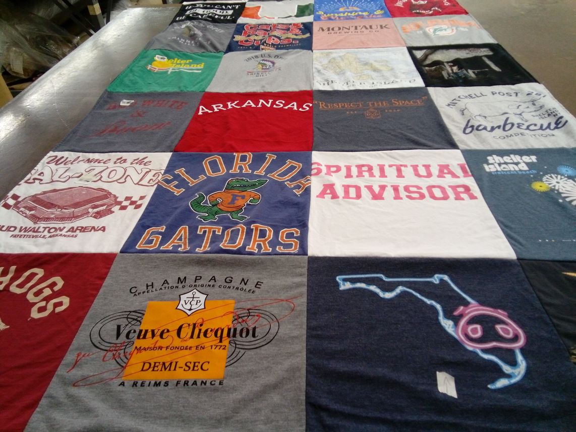T-shirt quilt from university of arkansas, university of florida by Vincent from FL
