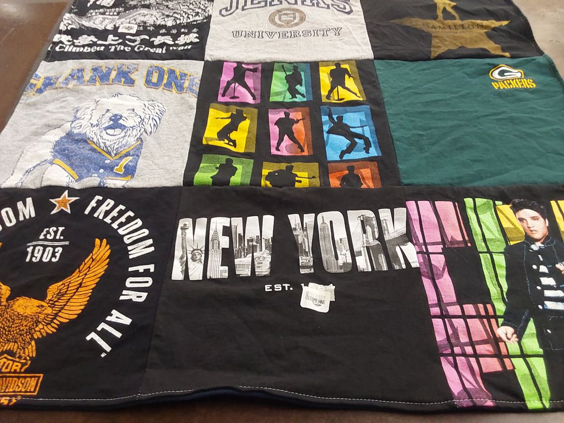 T-shirt quilt featuring green bay packers by Jina from WI
