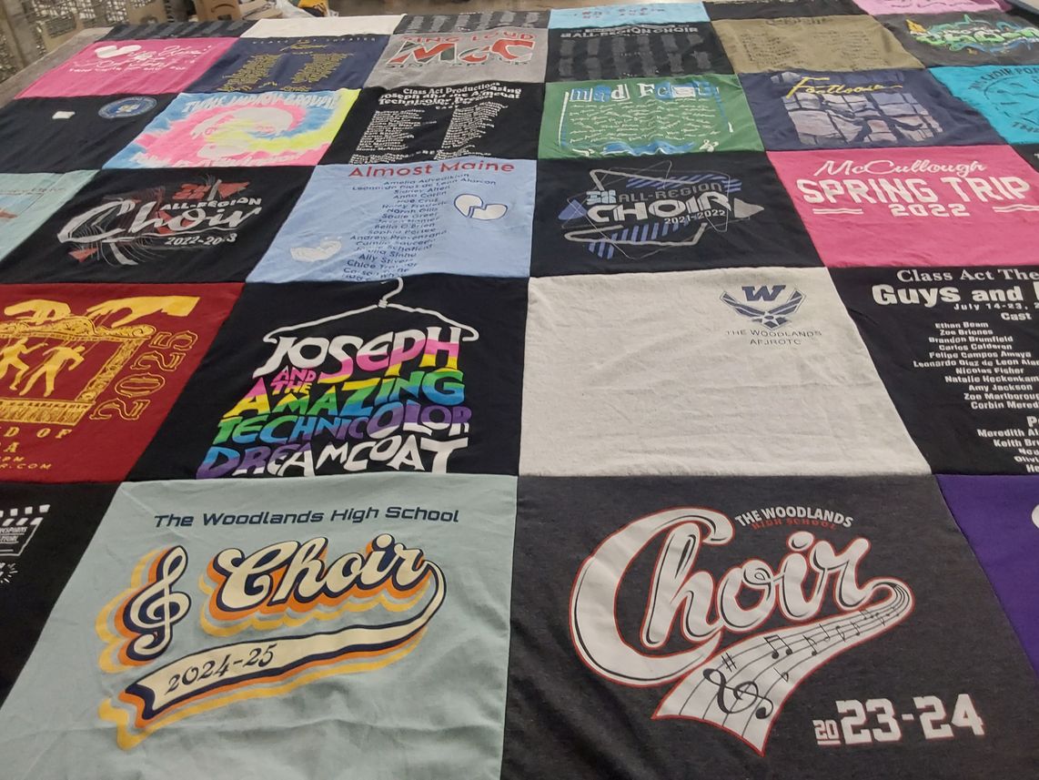 T-shirt quilt from the woodlands high school by Monica from TX