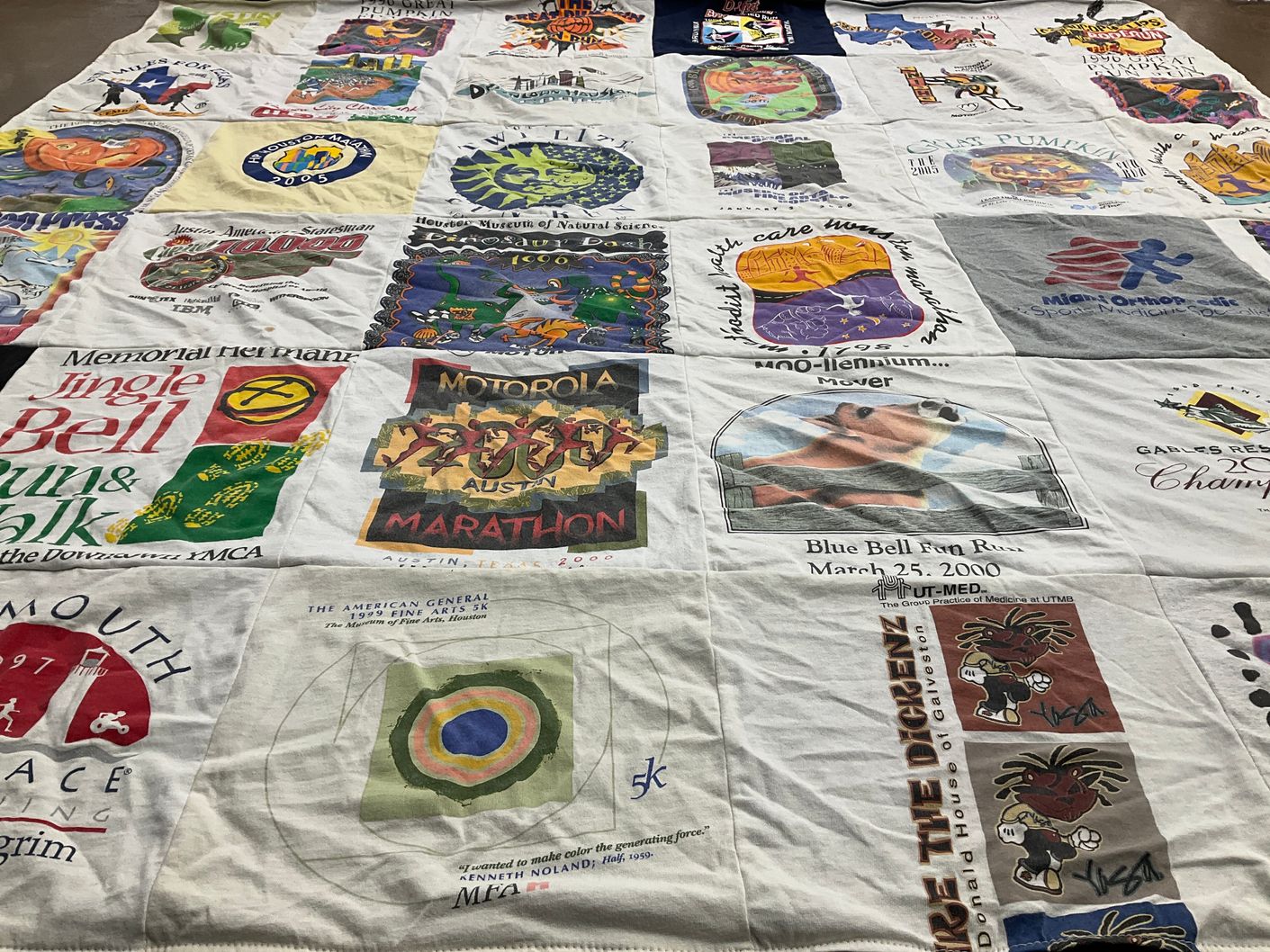T-shirt quilt with marathons, running themes by christiana from TX