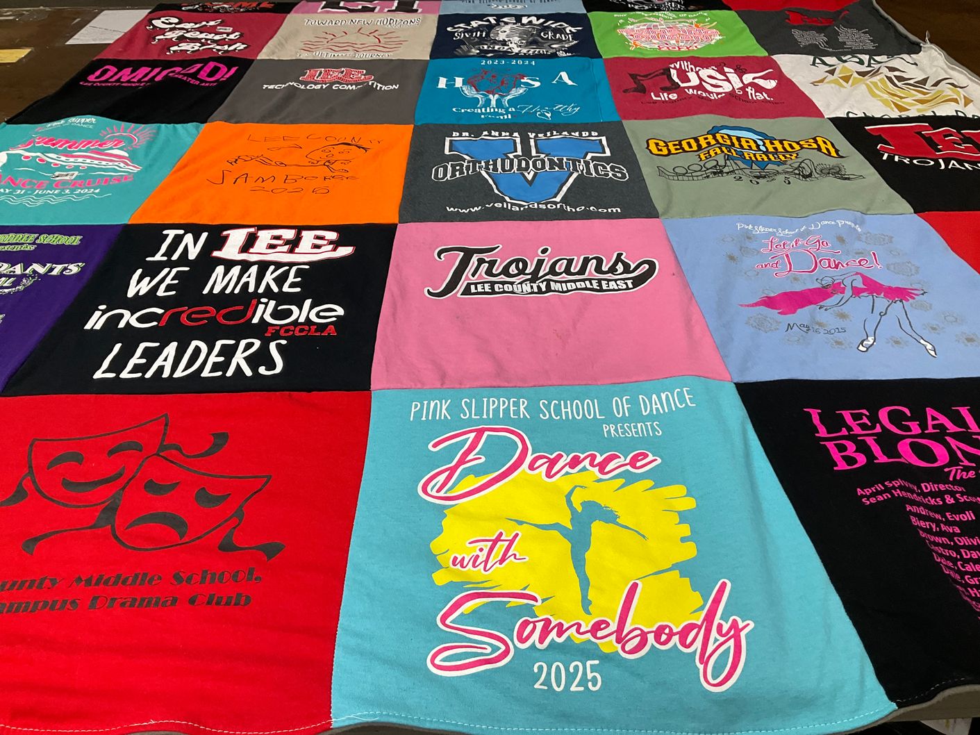 T-shirt quilt featuring lee county middle east trojans by Samantha from GA