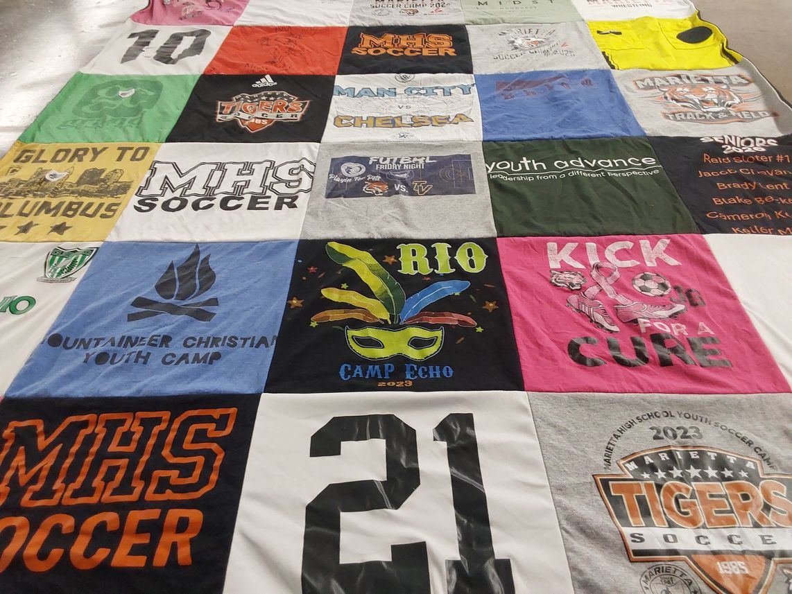 T-shirt quilt featuring marietta tigers soccer by Annika from OH