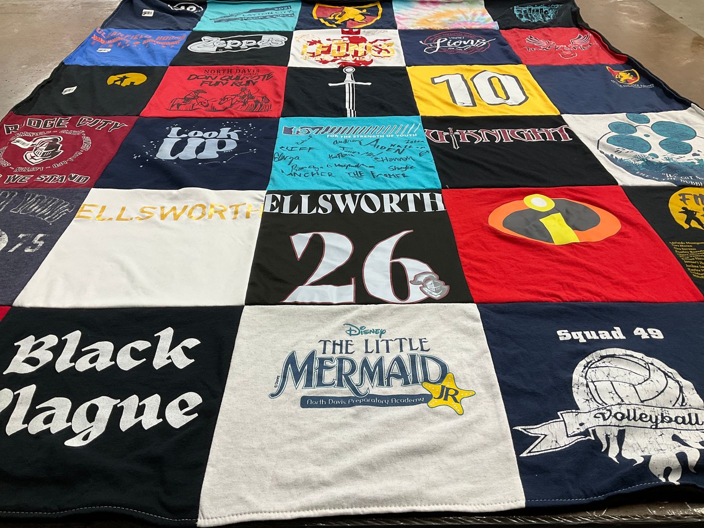 T-shirt quilt from ellsworth high school by Angela from UT