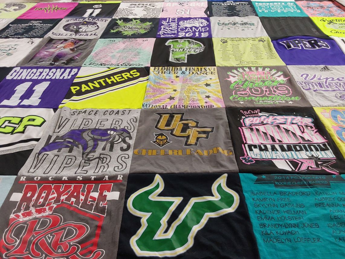 T-shirt quilt featuring space coast vipers, panthers by Kristin from FL