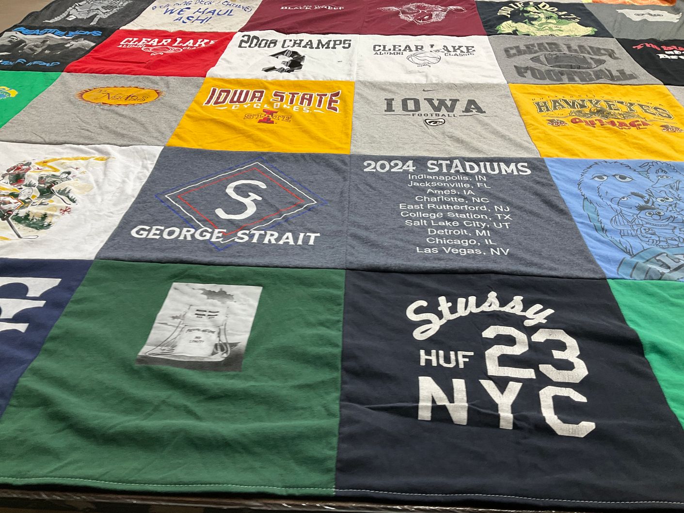 T-shirt quilt featuring iowa hawkeyes football by Amy from IA