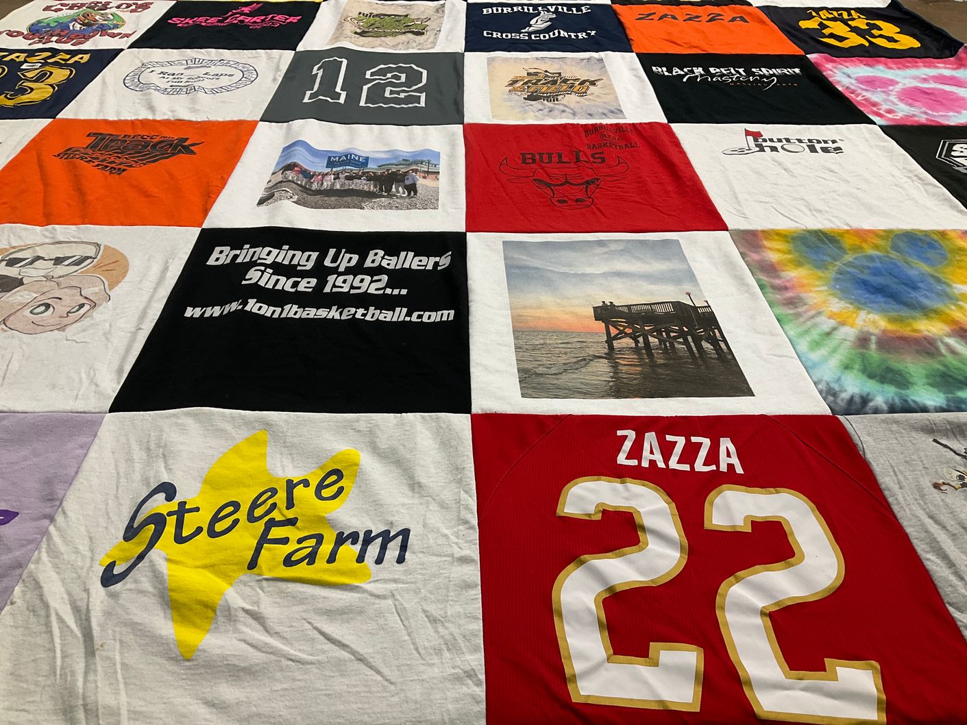 T-shirt quilt featuring bulls basketball by Lori from RI