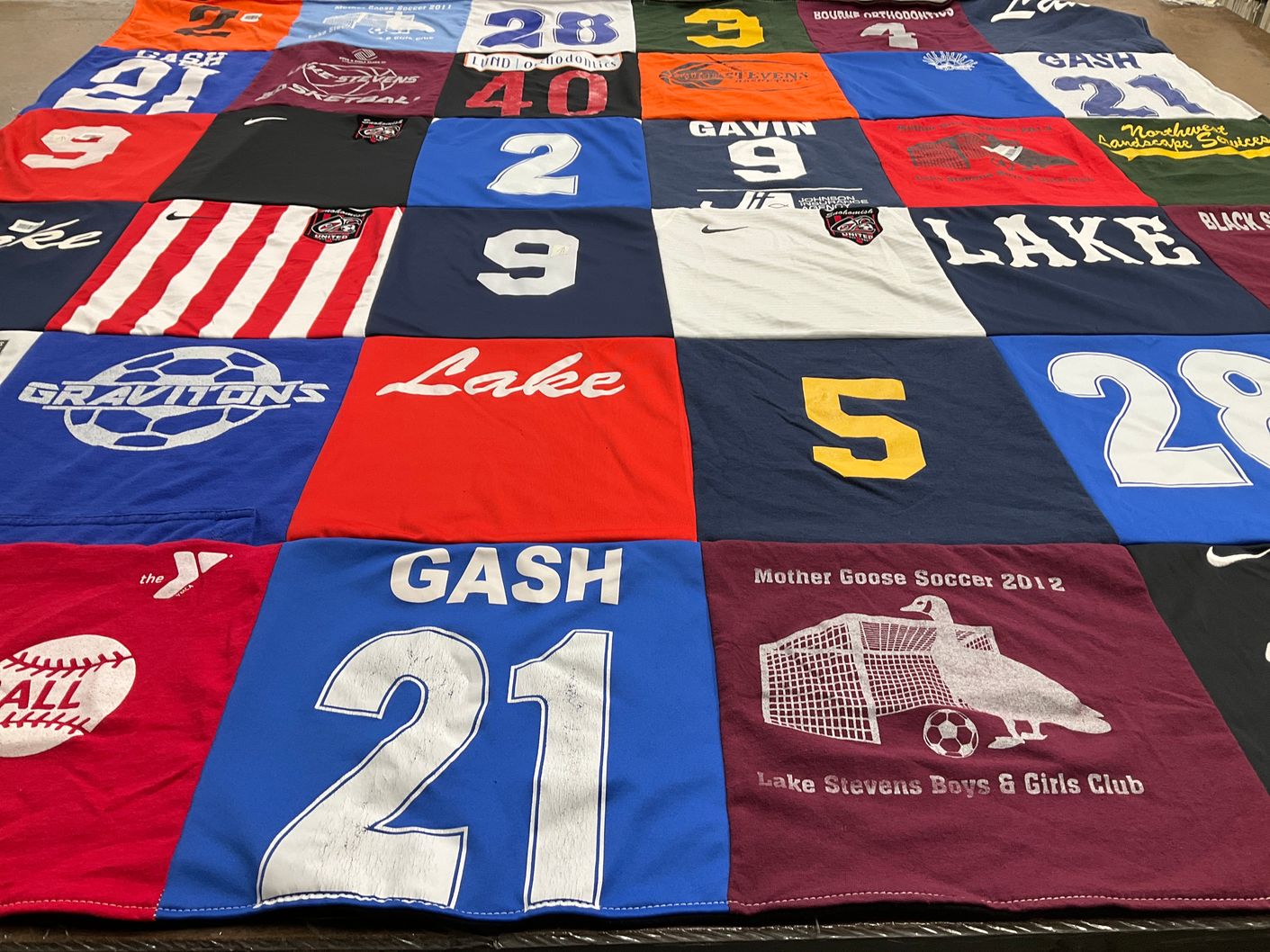 T-shirt quilt featuring gravitons soccer team by Tiffany from WA
