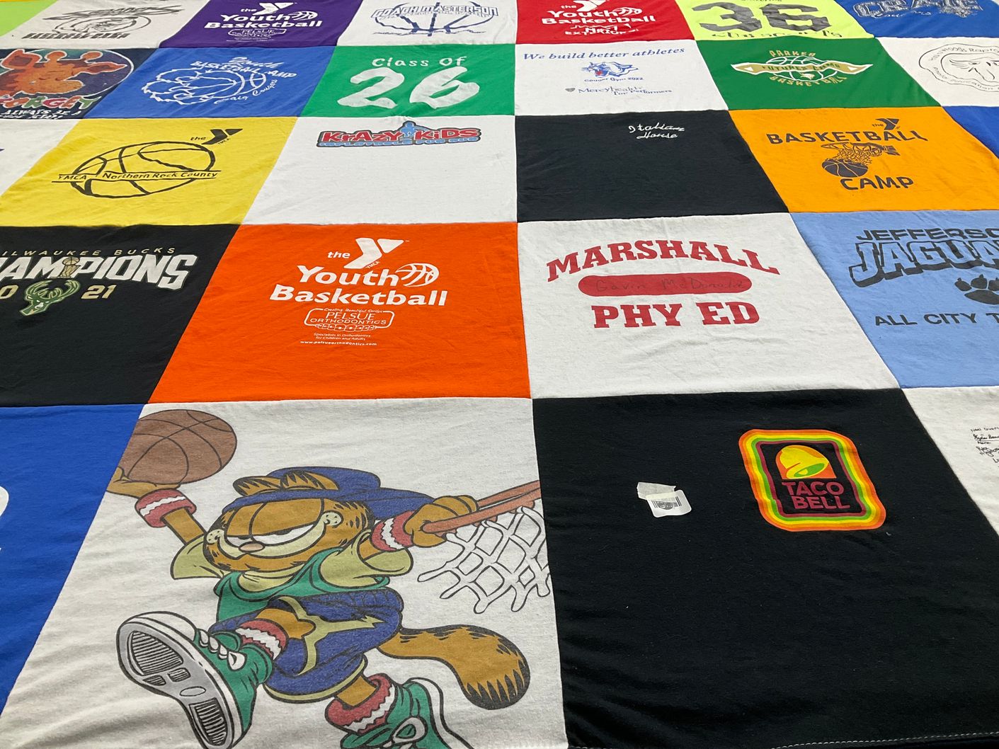 T-shirt quilt featuring jefferson jaguars by heidi from WI