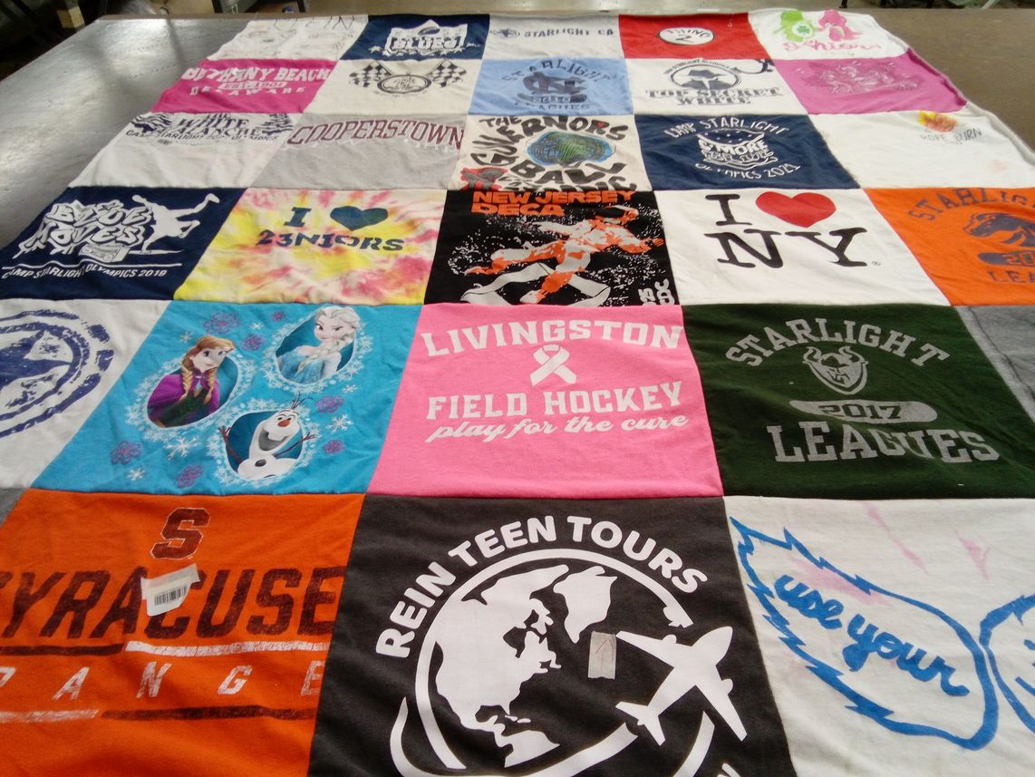 T-shirt quilt from syracuse university, livingston high school by Danielle from NJ