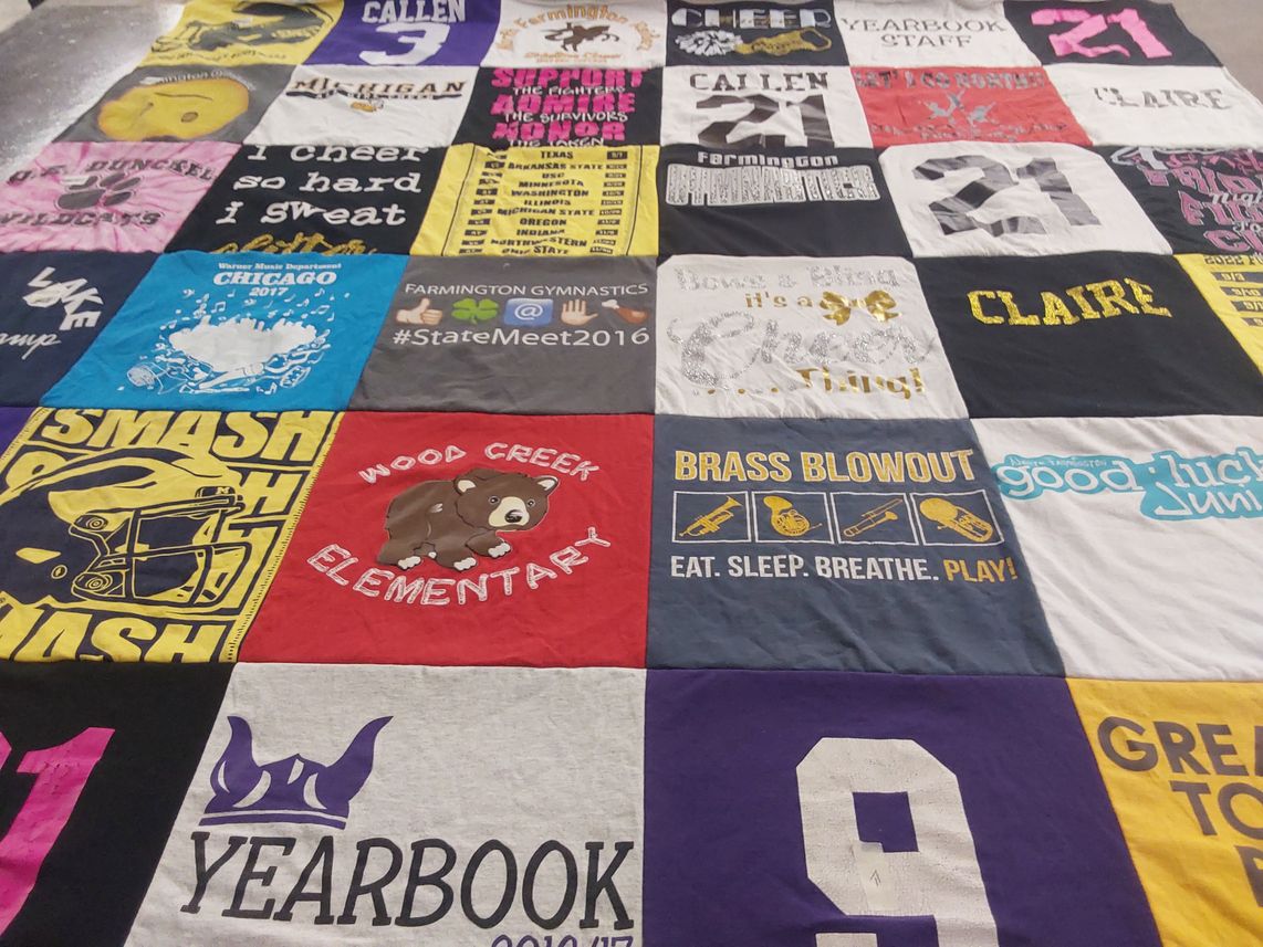 T-shirt quilt from farmington elementary school by Sherri from MI