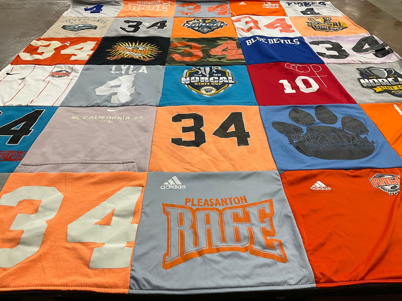 T-shirt quilt from pleasanton high school by Erica from CA