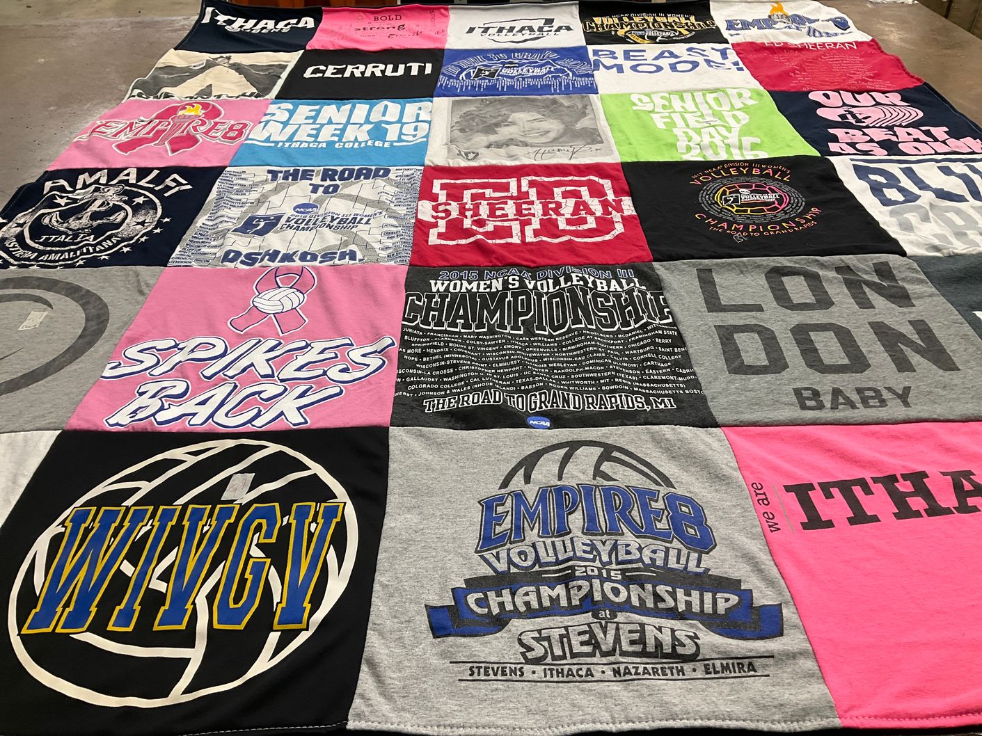 T-shirt quilt featuring ithaca college volleyball by Kimberley from NY