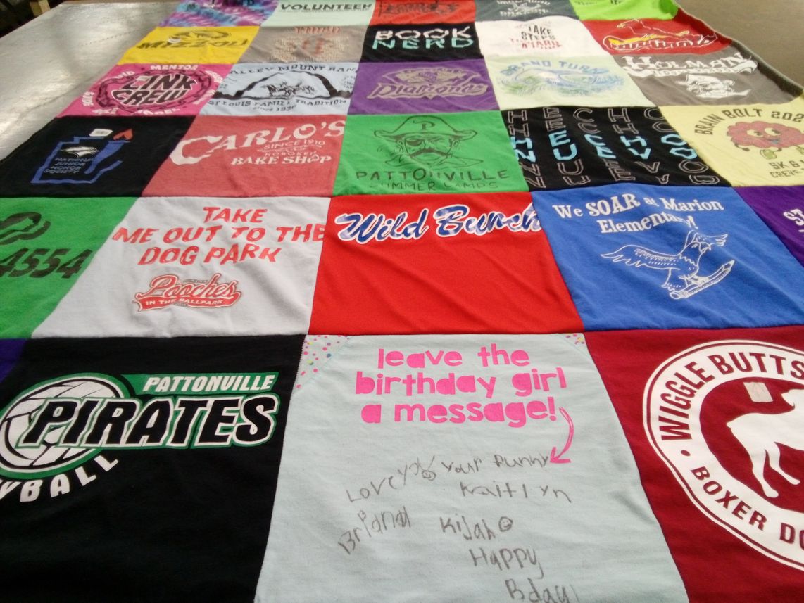 T-shirt quilt featuring pattonville pirates volleyball by Melissa from MO