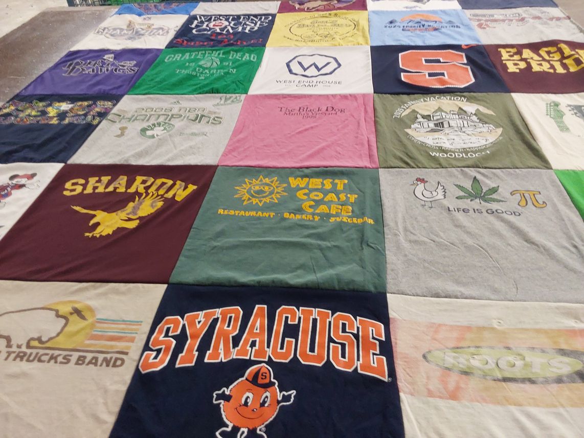 T-shirt quilt featuring syracuse orange by Lee from MA