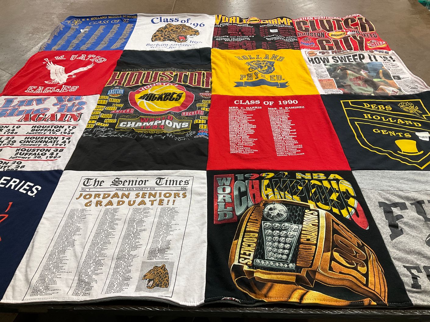 T-shirt quilt featuring houston rockets by Linda from TX