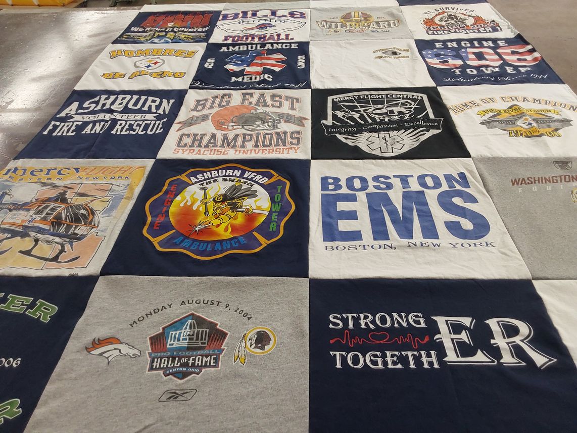 T-shirt quilt featuring denver broncos, washington football team by Eric from NY